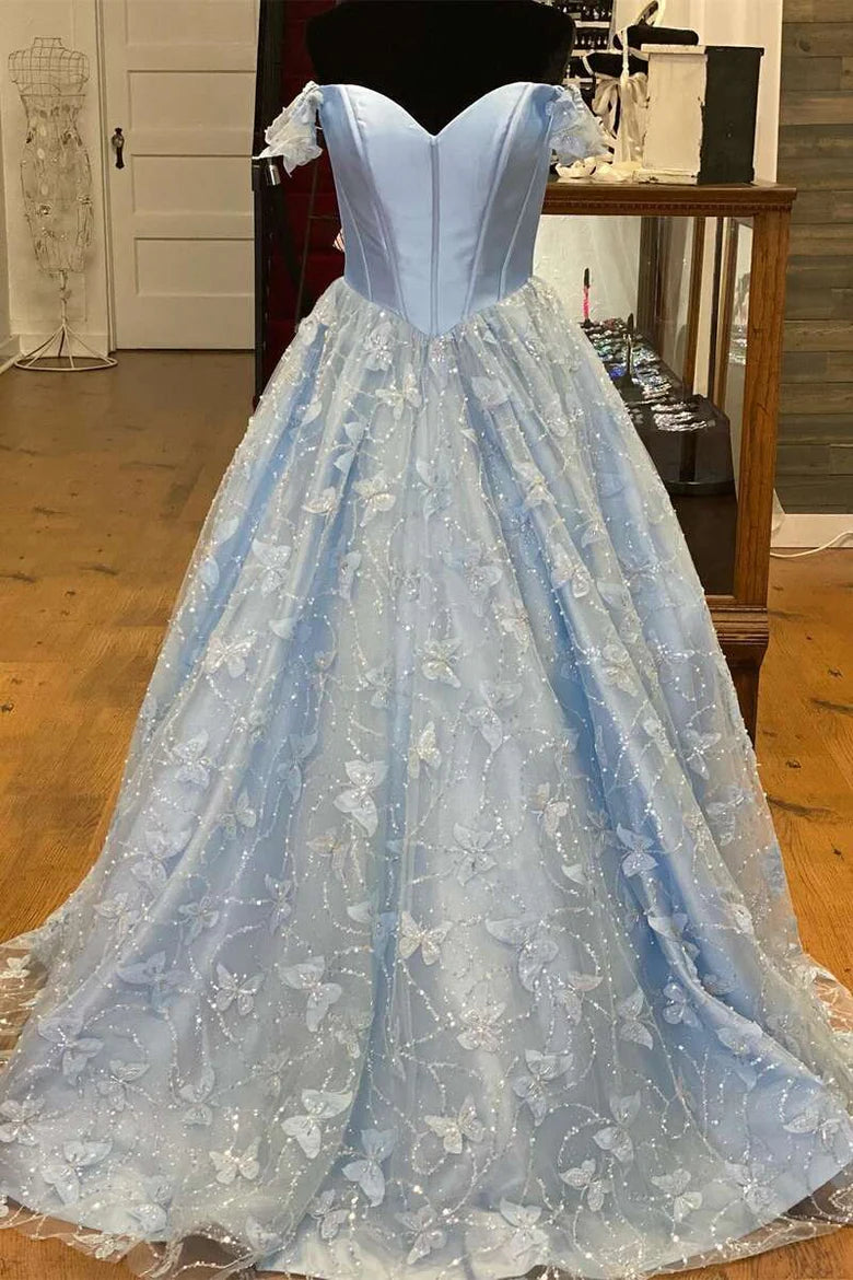 Vestido de fiesta con escote en forma de A y hombros descubiertos